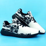 Mens Punk Skull Trendy Running Shoes - Lightweight, Breathable, Comfy, and Stylish for Spring and Summer, Perfect for Halloween and Casual Outdoor Activities