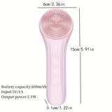 Nuakene Rechargeable 2-in-1 Facial Cleansing Brush, Electric Facial Cleansing Brush, Facial Cleansing Vibration Massage Brush, 5-Mode Facial Cleanser, Magnetic Charging, Women's Christmas Gift, Facial Cleansing Brush