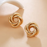 Stylish Earrings in a Minimalist Circular Flower Shape