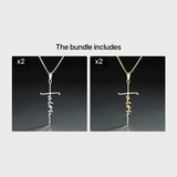 1pc New Stainless Steel Faith Word Church Prayer Religious Pendatn Necklace