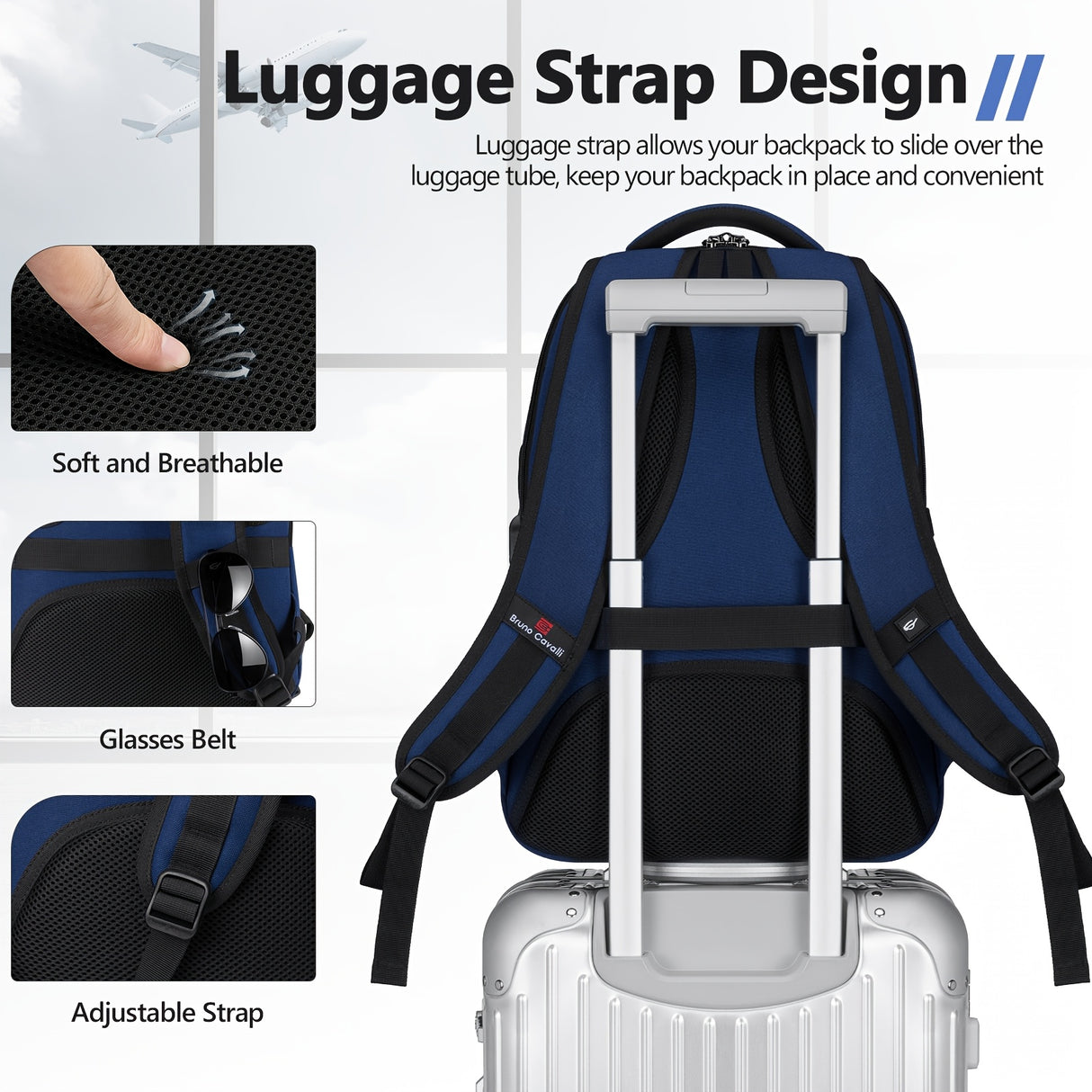 Laptop Backpack For Men Women, Business Travel Laptop Backpack With USB Charging Port, College Bag Daypack For Work, Business Computer Backpack Bag Fit 15.6 Inch Laptop
