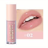 12 Colors Pearlescent Moisturizing Lip Gloss - Lustrous Mirror Nude Lip Stain with Natural Lip Oil for Valentine's Day Gifts