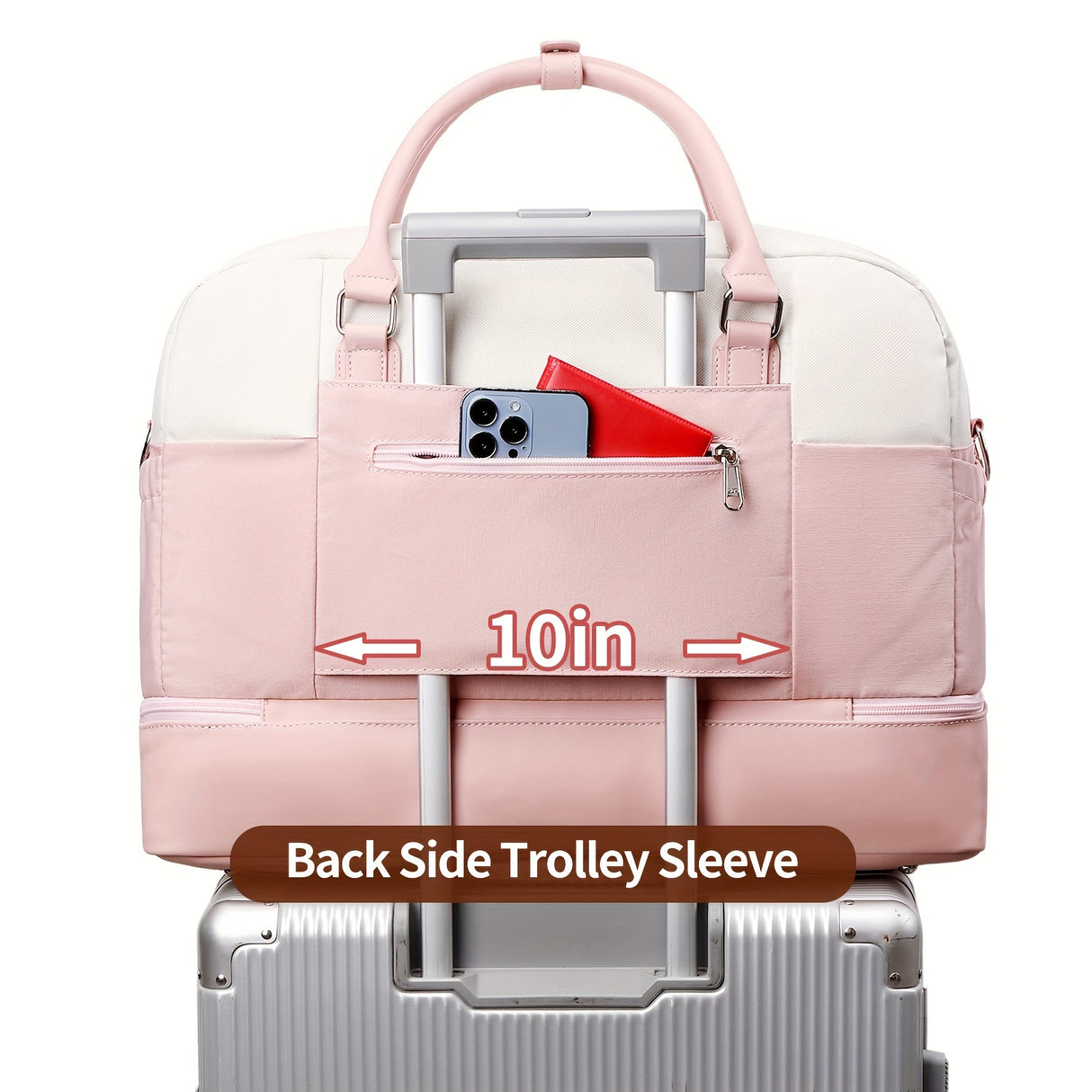 Simple Large-capcity Travel Bag Sets, Lightweight Luggage Zipper Handbag, Portable Overnight Bag With Detachable Strap Unisex Bag For Daily Use