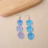 Translucent Acrylic Drop Earrings Skull Shape Pendant Punk Style Shiny Hook Earrings Cartilage Piercing Jewelry