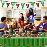 [Football Party Essentials] 60pcs Football Party Supplies Kit - Dinner Plates, Dessert Plates, Napkins, Cups, Banner and Touchdown Tablecloth - Football Birthday Party Gameday Tailgate Party Decorations