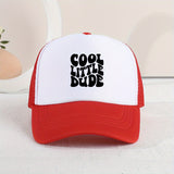 Casual Trendy "COOL LITTLE DUDE" Mesh Stitching Cap, Sun Protection Comfortable Breathable Cap For Summer Holiday Outdoor Traveling Boys And Girls Accessories