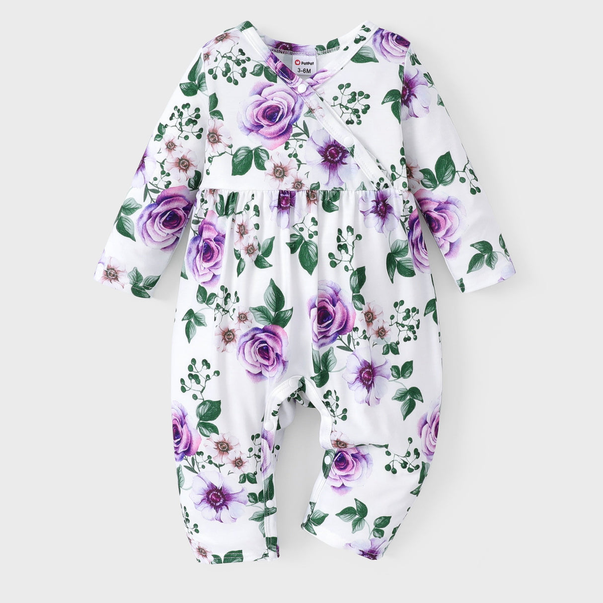 PatPat Baby Girl Cute All Over Rabbit Print/Solid Ribbed V Neck Short-sleeve Jumpsuit For Summer Outdoor Wear