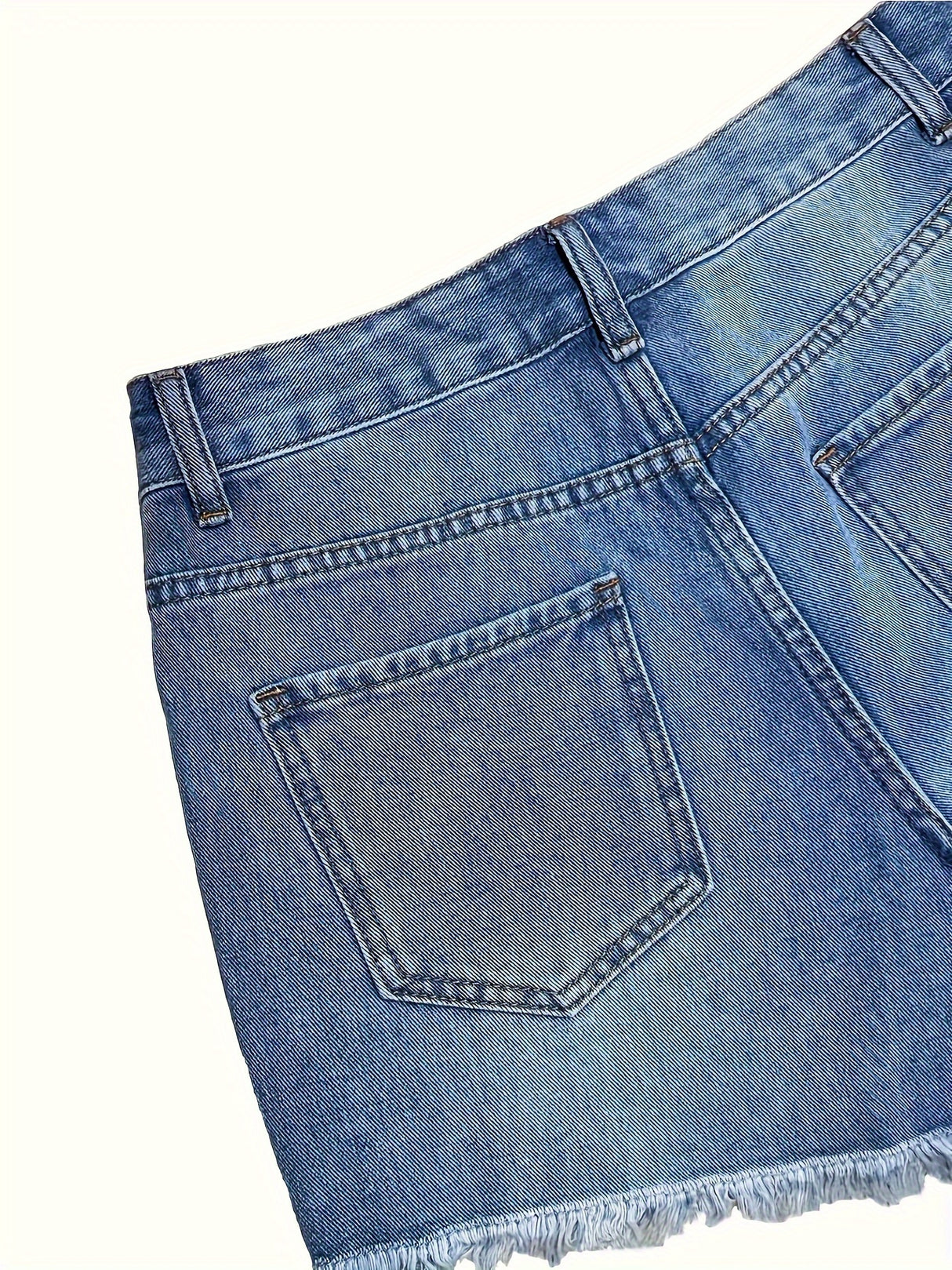 Stylish High-Waisted Ripped Patchwork Denim Shorts - Women Denim Shorts with Light Blue Washed Distressed, Cute American Flag Print, Single-breasted, Independence Day 4th Of July Summer Fashion, Casual Comfortable Shorts for