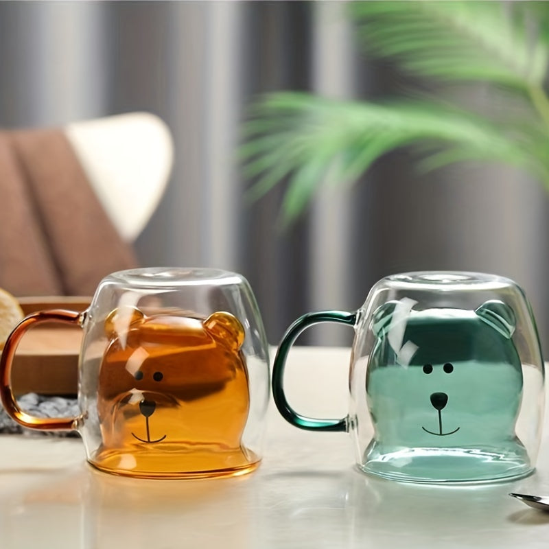 1pc Double-Walled Insulated Bear Coffee Mug - Thermal Insulation for Hot and Cold Beverages, Suitable for Coffee, Tea, Whiskey, and More - Perfect for Daily Use, Outdoor Activities, and Gift-Giving