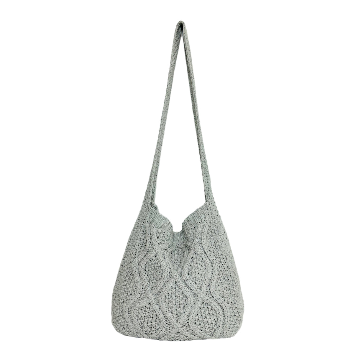 Trendy Literary Crochet Hobo Bag - Hollow Out Knitted, Crossbody, Stylish, Fashionable, and Spacious Handbag for Women
