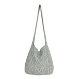 Trendy Literary Crochet Hobo Bag - Hollow Out Knitted, Crossbody, Stylish, Fashionable, and Spacious Handbag for Women