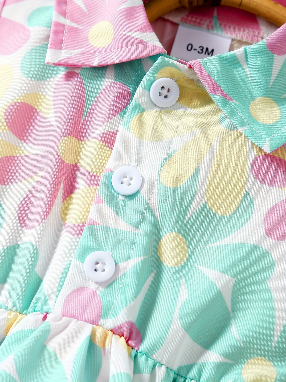 2 pieces of baby girl summer new floral full print lapel cardigan sleeveless jumpsuit+beach sun hat set