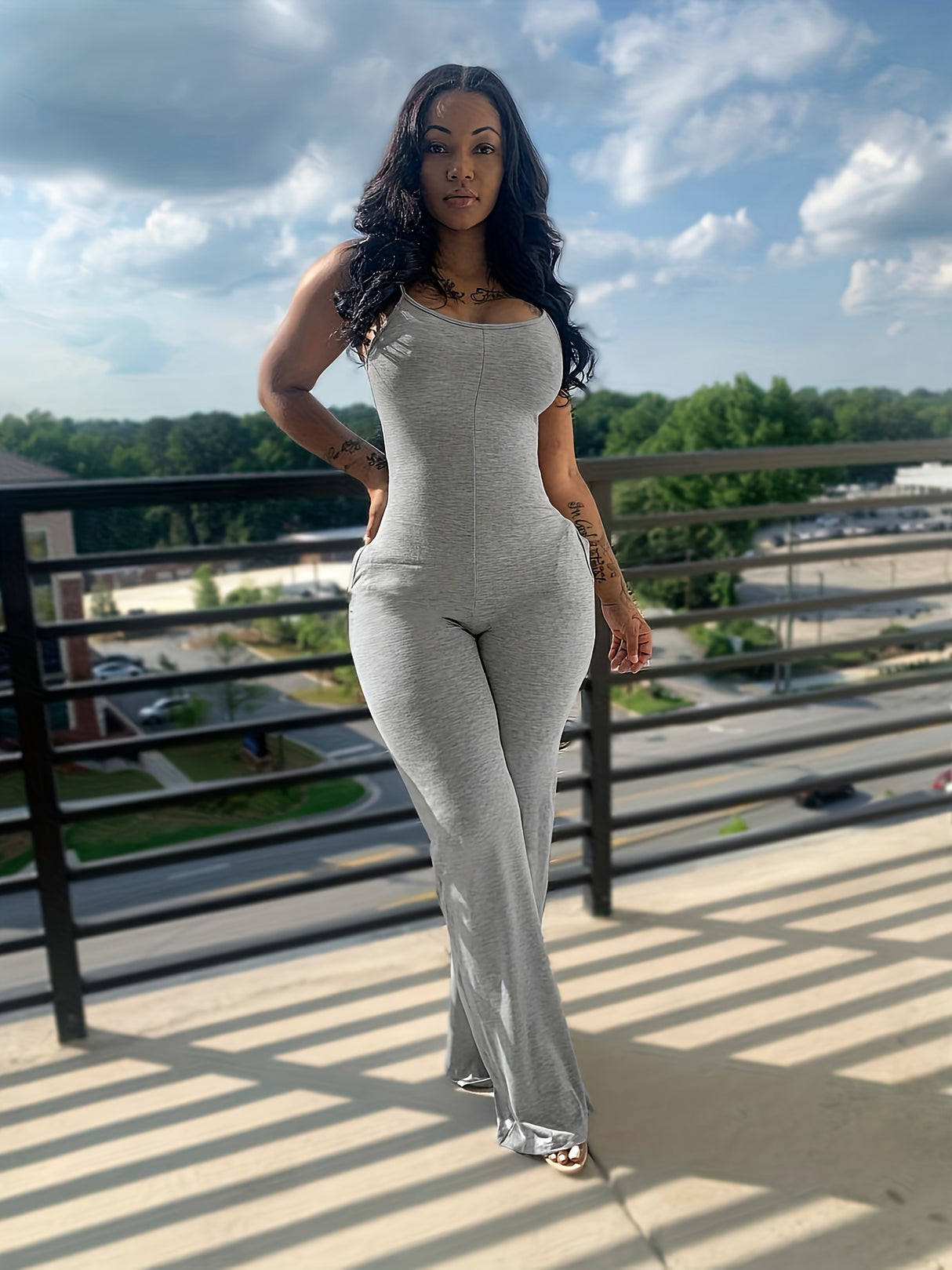 Jumpsuits for Women Seamless Scoop Neck Tummy Control One Piece Yoga Workout Romper