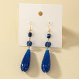 Vintage Long Water Drop Shape Drop Earrings Elegant Acrylic Hook Earrings