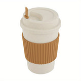 1pc 21oz Portable Reusable Coffee Cup, Travel Wheat Straw Fiber Mug for Restaurant, Hotel, Commercial, Outdoor, Office, Home, Car Use - 4 Colors Available