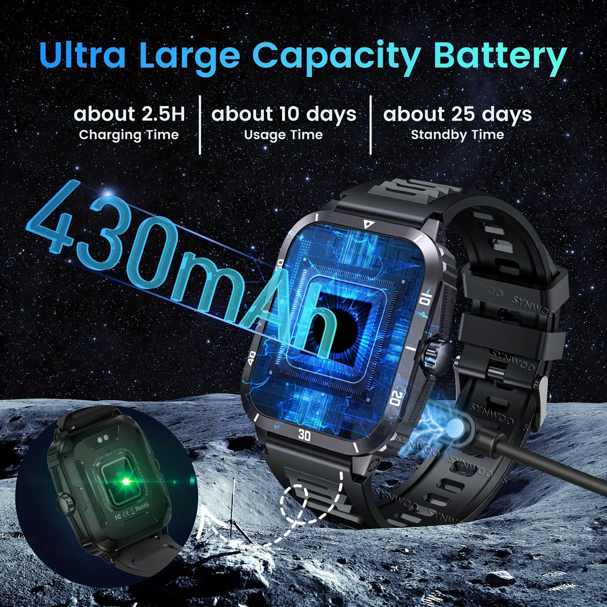 Stylish Multi-Function Smart Watch - Wrist Watches with 1.96" HD Display, 3ATM Waterproof, Wireless Call, Multi Sports Modes, Period Reminder, Weather Forecast, Sleep Monitoring, Sports Pedometer for Android and IOS Devices