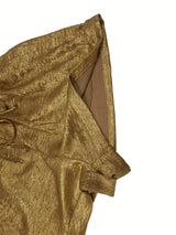 Metallic High-Waisted Loose Shorts for Women, Spring/Summer Casual Drawstring Shorts with Rolled Cuffs