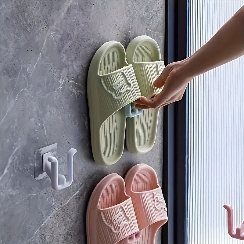 Space-Saving Wall-Mounted Storage Rack for Bathroom Essentials - Easy Install, No Drilling Required, Durable Plastic