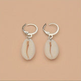 Vintage Seashell Dangle Wooden Bead Earrings For Women