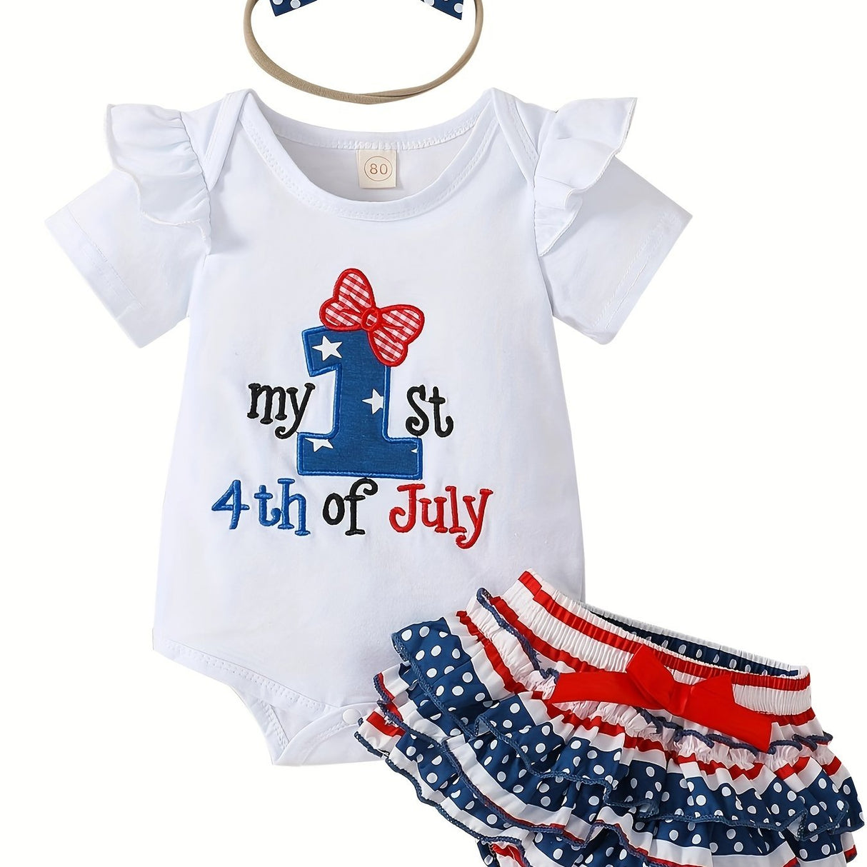 MinKidFashion Baby Girl Romper 4th of July Independence Day Infant Jumpsuit Shorts Outfit Pants Clothing Sets