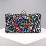Luxury Evening Clutch Bag, Dual-Sided Multi-Color Fashion Glitter Purse, For Women, Party Wedding Banquet, Versatile Chain Shoulder Bag