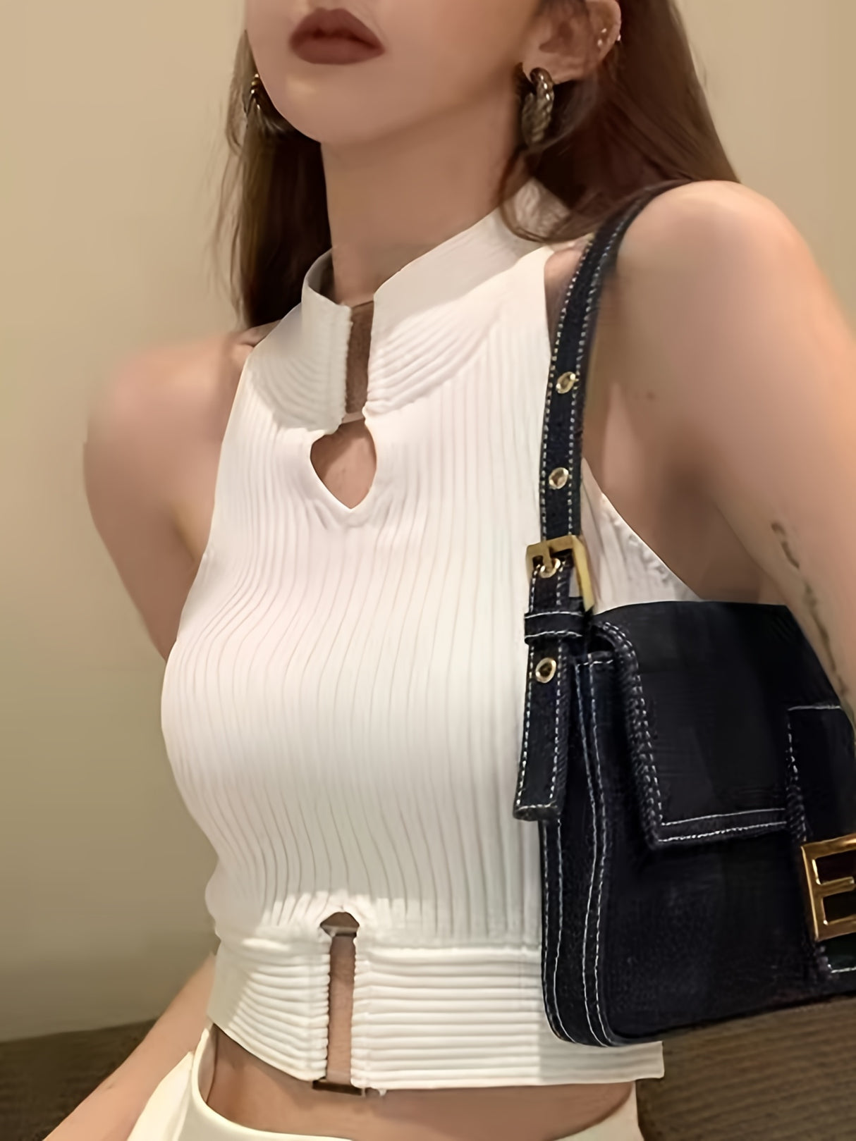 Women Stylish Crop Tops, Y2K Sleeveless Patchwork Casual Spring Fall Summer Street Party Tops