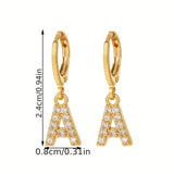 Exquisite Initial 26 Letter Drop Dangle Earrings 14K Plated Jewelry For Women Girls Birthday Party Gift