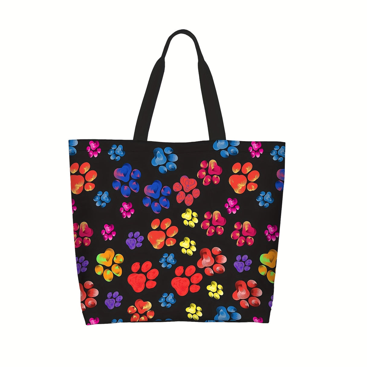 Large Capacity Tote Bag - Dog Paws Pattern Handbag Gym Bag, Travel Weekender Bag, Shopping Bag For Women Men