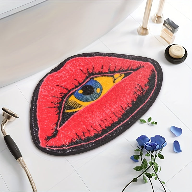 1pc Soft and Non-Slip Lips Shaped Bath Rug - Absorbent and Machine Washable for Home, Living Room, Kitchen, and Bathroom, Bathroom Decor, Bathroom Accessory
