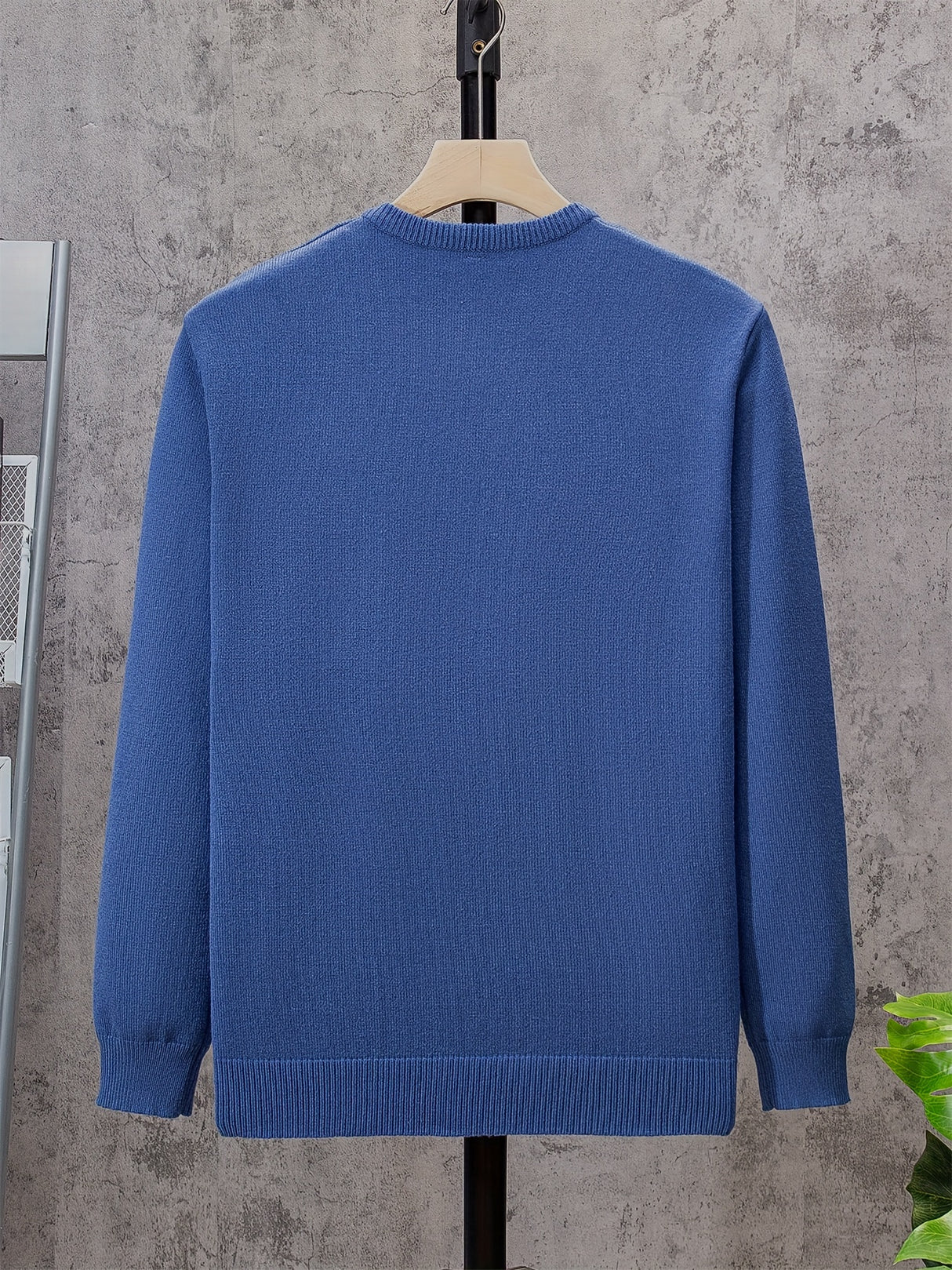 All Match Knitted Solid Sweater, Men's Casual Warm Slightly Stretch V Neck Pullover Sweater For Men Fall Winter
