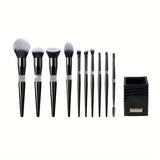 Makeup Brushes Set - Bling Premium Synthetic Foundation Powder Blush Concealer Eyeliner Eyebrow Contour Make Up Brush Set For Women, Black