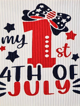 My 1st 4th of July Baby Girl Clothes Newborn Independence Day Outfits Infant Ruffle Romper + Short Jean Skirt + Headband 0-18 Months, for Outdoor
