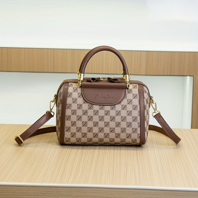 Luxury Design Boston Bag For Women, Fashion Small Handbag, Elegant Crossbody Bag Purse
