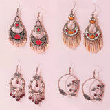 Boho Geometric Waterdrop Tassel Earrings for Women - Vintage Style Ear Jewelry