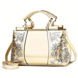 Elegant Sequin Embellished PU Leather Crossbody Handbag - Removable Strap, Water-Resistant, Polyester Lined, Zipper Closure, Perfect for Carnaval and Special Occasions - Ideal Gift for Women