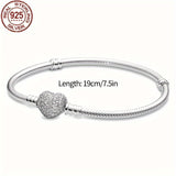 925 Silver Everlasting Heart Bracelet Fit Charm Bead DIY Bracelets Women Jewelry For women Gift Silver Gram Weighs 0.35 oz