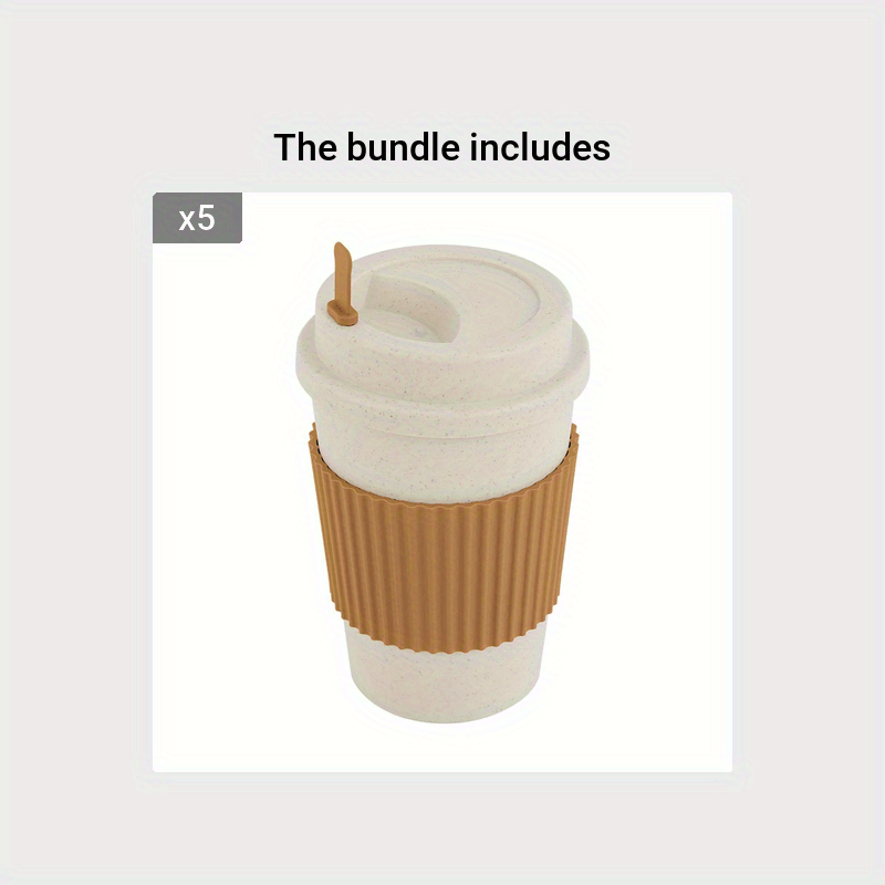 1pc 21oz Portable Reusable Coffee Cup, Travel Wheat Straw Fiber Mug for Restaurant, Hotel, Commercial, Outdoor, Office, Home, Car Use - 4 Colors Available