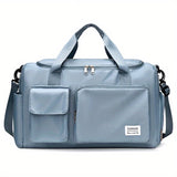 Nylon Large Capacity Travel Tote Bag With Crossbody Strap, Travel Bag, Gym Bag, Duffle Bag