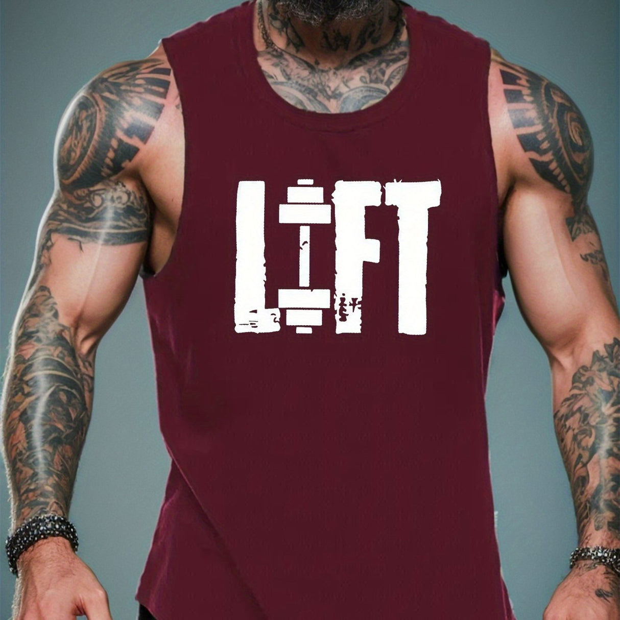Summer Quick-Dry Geometric-Pattern Tank Tops for Men - Breathable, Moisture-Wicking, Athletic Fit, Crew Neck, Polyester, Machine Washable, Regular Fit, Casual Wear for Running, Training, Gym, and Bodybuilding