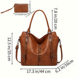 Luxurious Soft Leather Retro Tote Handbag - Spacious Multi-Pocket Design, Adjustable Shoulder Strap, and Stylish Crossbody Option - Perfect Mother's Day Gift or Everyday Essential for Ladies