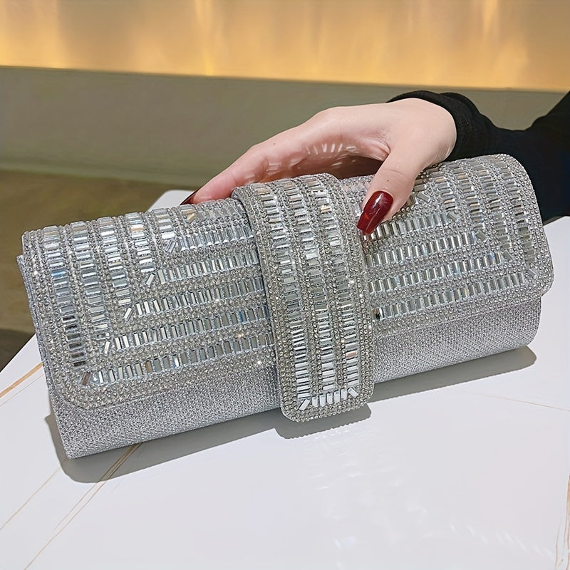 Rhinestone Evening Clutch Women Fashion Envelope Bag Prom Luxury Purse Sparkling Crystal Handbag Cocktail Party Handbag