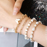 5pcs/set Women's Watch Elegant Butterfly Quartz Watch Analog PU Leather Wrist Watch & Bracelets, Valentines Gift For Her