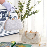 Luxurious Pearlized Evening Clutch Bag - Clutches with Chain Strap, Crossbody & Handheld Style for Women, Perfect for Parties, Banquets, Prom, and Formal Events - Versatile Mini Purse with Elegant Design and Sophisticated Loo
