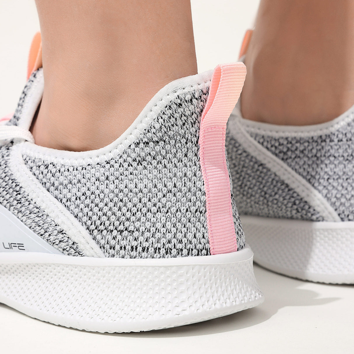 Women's Casual Slip-on Sneakers, Lightweight Lace Up Running Shoes, Knitted Low Top Sneakers