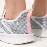 Women's Casual Slip-on Sneakers, Lightweight Lace Up Running Shoes, Knitted Low Top Sneakers