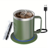 Electric Coffee Mug Warmer Set For Desk - Heating Base & Lid - Intelligent Mug For Heating Milk, Tea & Hot Chocolate - Keeps Drinks Up To 131°F/55°C - Perfect Gift For Coffee Lovers