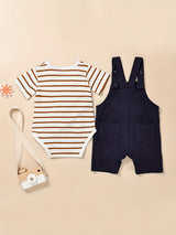 Baby Boy Clothes Newborn Romper Stripe Cute Cartoon Strap Pants Infant Overall Outfits 0-18 Months, for Outdoor