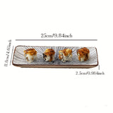 2 Pcs Ceramic Dinner Plate, 9.8" Rectangular Plates, For Dessert, Appetizers, Sushi, Wings, Dumplings, Fruit, Microwave Oven Dishwasher Safe, For Thanksgiving, Halloween, Christmas, Birthday Party, Wedding And Other Activitie