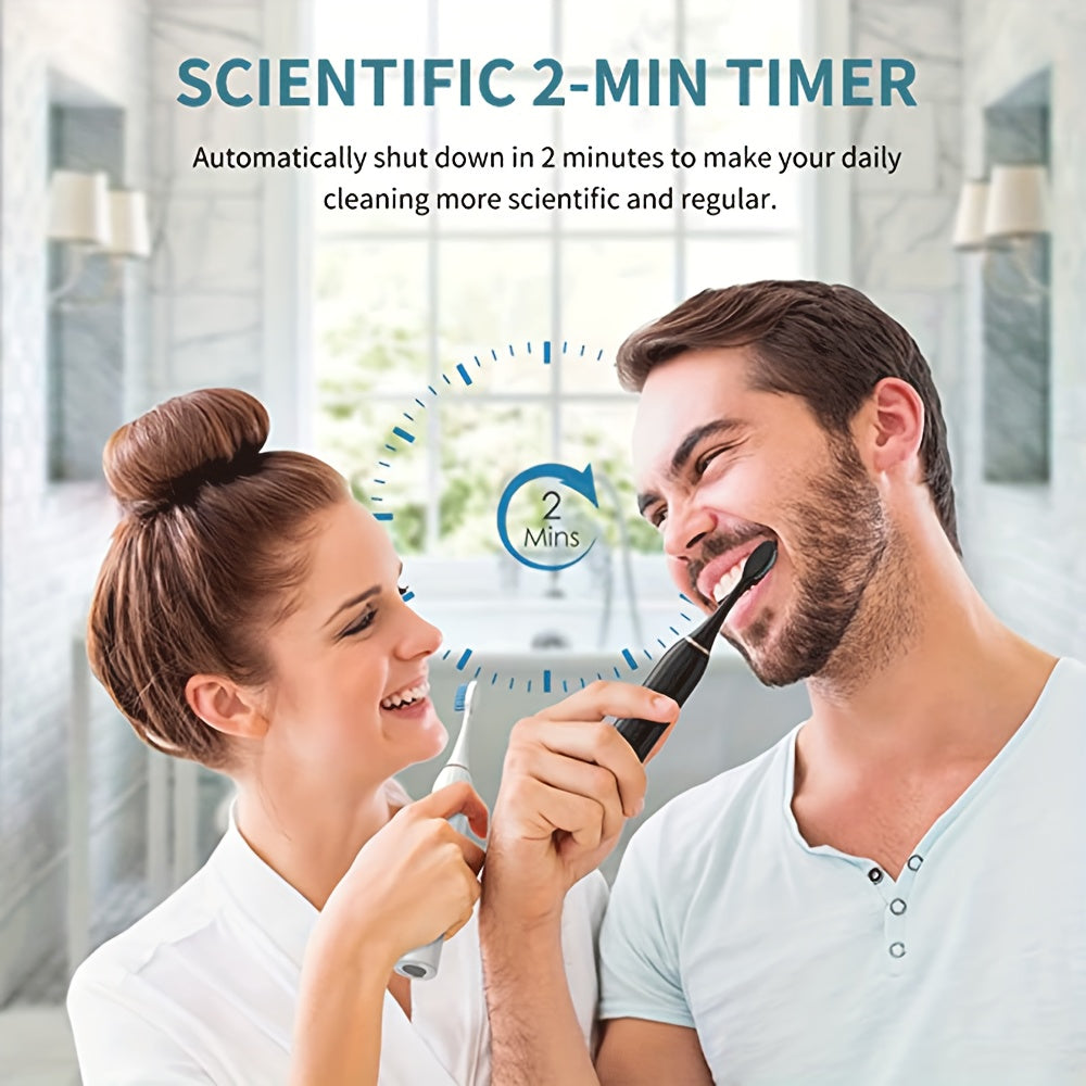 Electric Toothbrush With 6 Modes And A Smart Timer, Suitable For Both Men And Women, Rechargeable USB Electric Toothbrush, Whitening Oral Hygiene, 4/8 Replacement Heads, Sensitive Gums And Teeth Special Soft Toothbrush