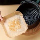 50pcs Non-Stick Air Fryer Liners - Square Paper Liners For Baking, Roasting, And Microwave Cooking - Easy Cleanup And Healthier Cooking For Hotel/Commercial